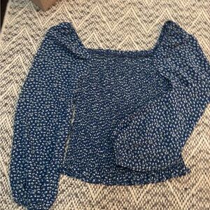 Navy Floral Women's Blouse